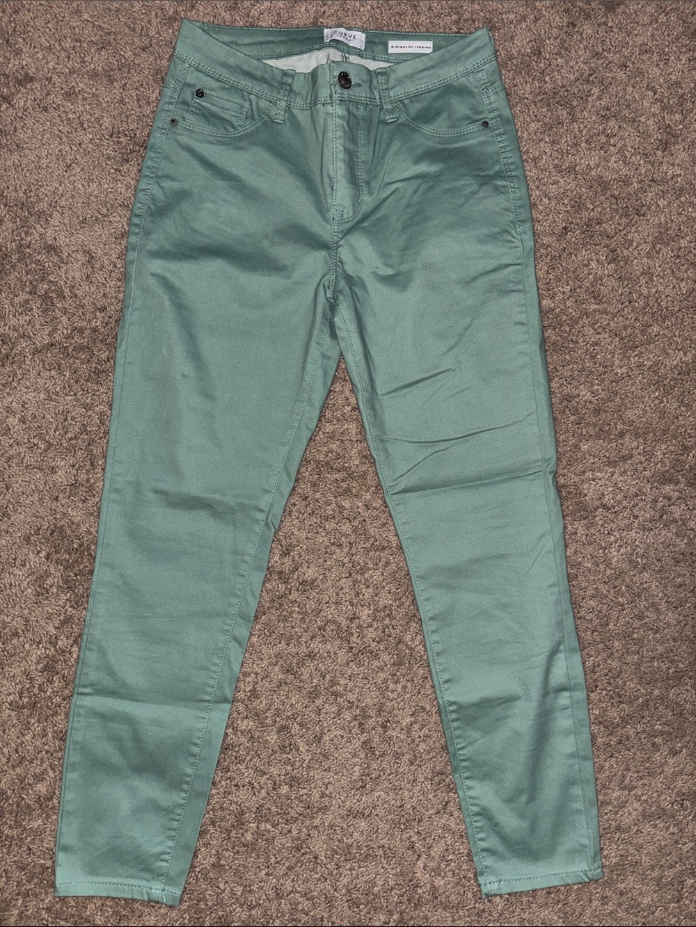 Cropped Slim Pants in Sage Green